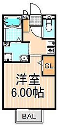 ジュネス西新井2 1Kの間取図画像