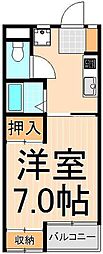 エクセル西新井 1Kの間取図画像