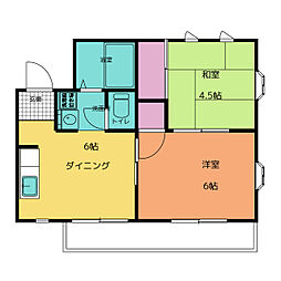 渡辺ビル 3階2DKの間取り