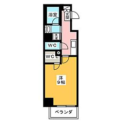 ラグゼナ武蔵新城 1階1Kの間取り