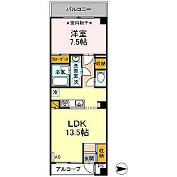 ＮＥＷＯＲＫ 4階1LDKの間取り