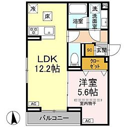 D paina 犬蔵 1LDKの間取図画像