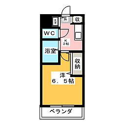 ベルコート3 1Kの間取図画像