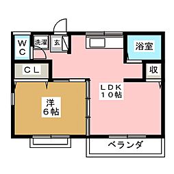 グランデュール初山 1LDKの間取図画像