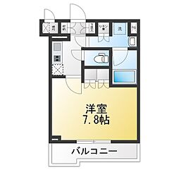 ルーブル川崎鷺沼 1Kの間取図画像