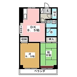 エムKハイム 2DKの間取図画像