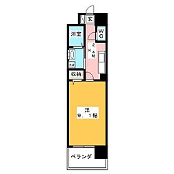 カーサグランデ 1Kの間取図画像