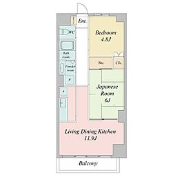 COMODO宮崎台 2LDKの間取図画像