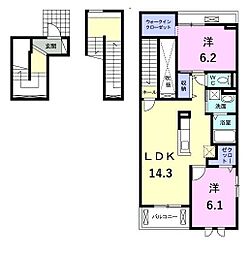 グランデイースト 2LDKの間取図画像