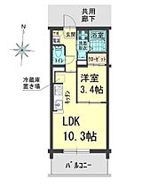 アウトルック 310 ｜ 岡山県岡山市北区大安寺南町1丁目（賃貸マンション1LDK・3階・33.54㎡） その2