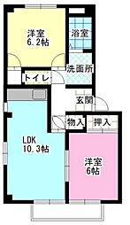 フォブールせが 2LDKの間取図画像