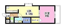 ピュアベルデ大供 1LDKの間取図画像