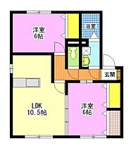 リヴェール・サトウ　Ｃ 202 ｜ 岡山県岡山市北区富田（賃貸アパート2LDK・2階・56.00㎡） その2