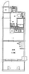うてんて 1DKの間取図画像