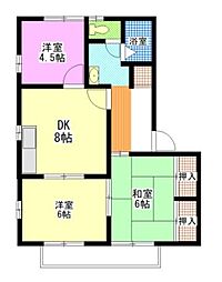 グリーンハウスA 3DKの間取図画像