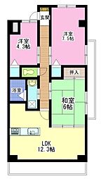 フィオーレ 7階3LDKの間取り
