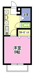 ダンディライオン西市B 1Kの間取図画像