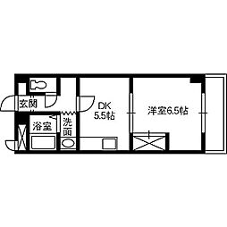 ハピネスプラザ 1DKの間取図画像