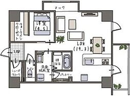 Via 蔵用 1LDKの間取図画像