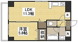 ピュアガーデン新保 1LDKの間取図画像