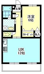 サンライト 1LDKの間取図画像
