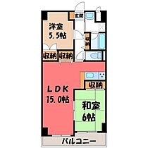 パークヒルズ若松原  ｜ 栃木県宇都宮市若松原1丁目（賃貸マンション2LDK・3階・54.22㎡） その2