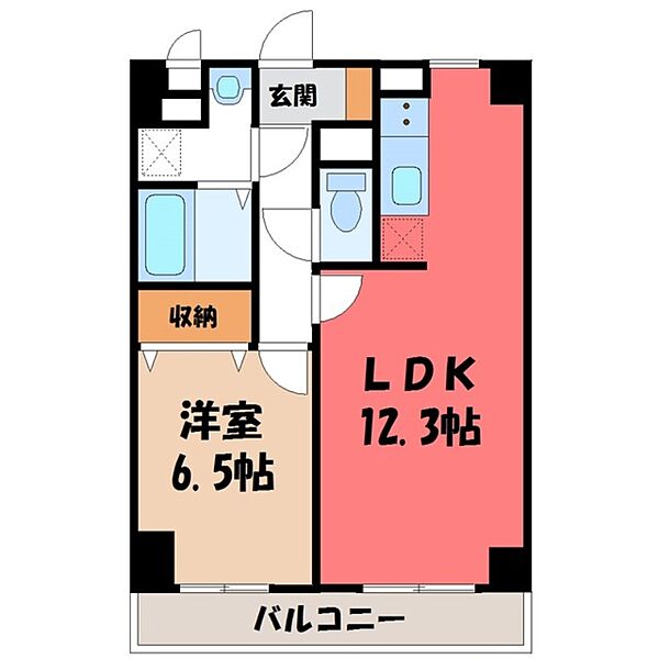 Satie今泉 ｜栃木県宇都宮市今泉町(賃貸マンション1LDK・4階・45.83㎡)の写真 その2