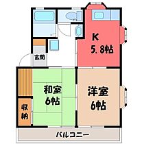 メゾン.ドォ.エスポァール  ｜ 栃木県宇都宮市西川田南1丁目（賃貸アパート2K・2階・41.41㎡） その2