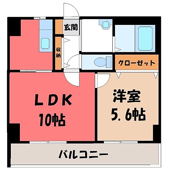 コンフォート・アーバン ｜栃木県宇都宮市西2丁目(賃貸マンション1LDK・7階・36.99㎡)の写真 その2