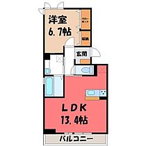 アメニティ グランデ  ｜ 栃木県宇都宮市竹林町（賃貸アパート1LDK・2階・49.21㎡） その2