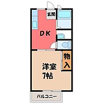 サンライズハウス B  ｜ 栃木県塩谷郡高根沢町光陽台5丁目（賃貸アパート1DK・1階・27.08㎡） その2