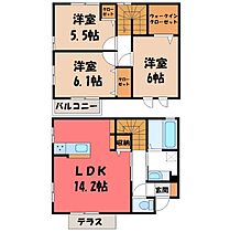 ハーベストコート E  ｜ 栃木県宇都宮市簗瀬町（賃貸テラスハウス3LDK・1階・79.48㎡） その2