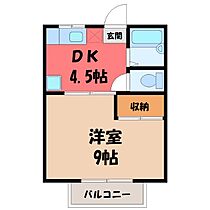 ミヤエール B  ｜ 栃木県宇都宮市平松本町（賃貸アパート1DK・1階・28.98㎡） その2