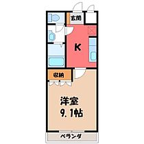 サニーホーム  ｜ 栃木県宇都宮市中岡本町（賃貸アパート1K・1階・29.75㎡） その2