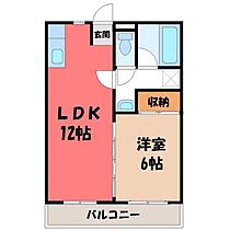 ロワールレジデンス 6番館  ｜ 栃木県宇都宮市若松原1丁目（賃貸マンション1LDK・1階・38.88㎡） その2