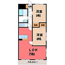 ラフィネ陽南  ｜ 栃木県宇都宮市陽南3丁目（賃貸マンション2LDK・1階・60.83㎡） その2