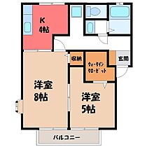 メゾン・ド・クレール A  ｜ 栃木県宇都宮市鶴田町（賃貸アパート2K・1階・44.60㎡） その2