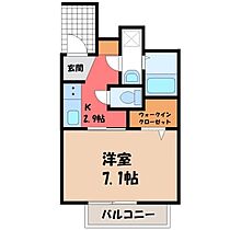 ドミール 5  ｜ 栃木県宇都宮市竹林町（賃貸アパート1K・1階・25.80㎡） その2