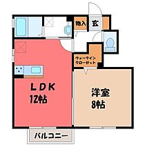 コーポ田村No.1  ｜ 栃木県宇都宮市下荒針町（賃貸アパート1LDK・1階・49.05㎡） その2