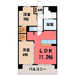 Y&M祇園 4階2LDKの間取り