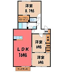 パルム安又 3LDKの間取図画像