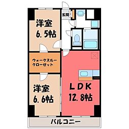 グラースリオ 2LDKの間取図画像