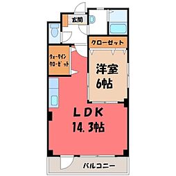 あさひレジデンス 1LDKの間取図画像