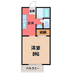 サンヒルズA 1Kの間取図画像