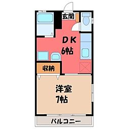 ニュー清住A 1DKの間取図画像