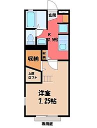 キラテックホワイト 1Kの間取図画像