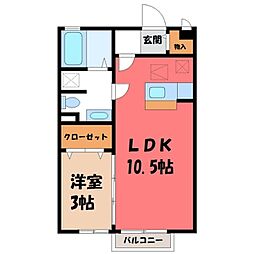 プランドールJ 1LDKの間取図画像