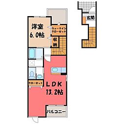 ソリアードディーチモ 1LDKの間取図画像