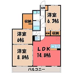 フォルテ 3LDKの間取図画像