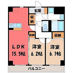 ベラルーチェA 2LDKの間取図画像
